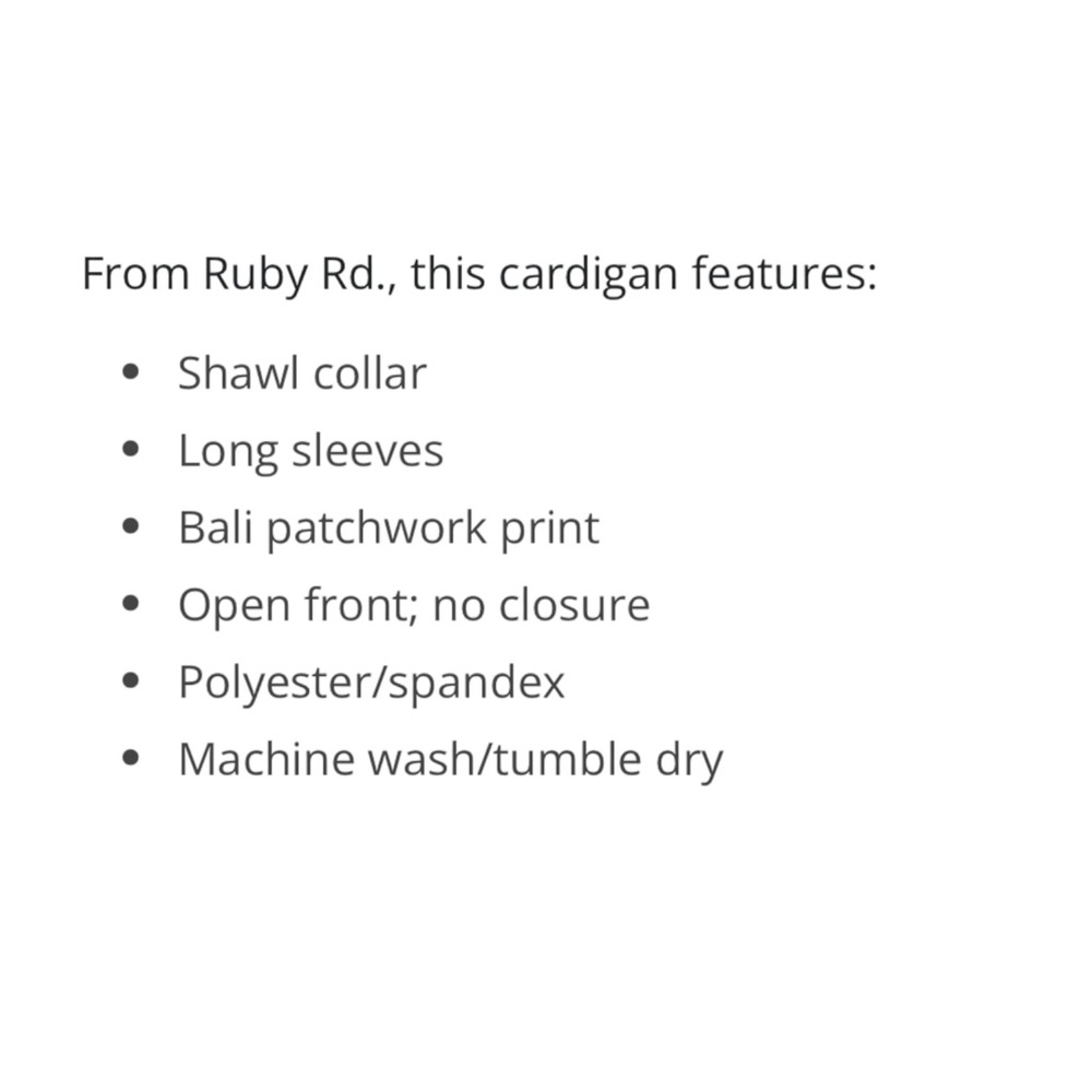 Ruby Rd. Open-Front Printed Cardigan in Teal & Blue - Picture 7 of 7